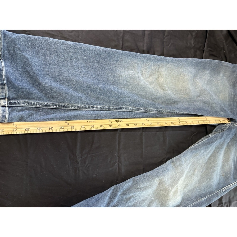 Rock & Republic Bootcut‎ mens Jeans Blue Button Logo Zipper - Picture 3 of 6